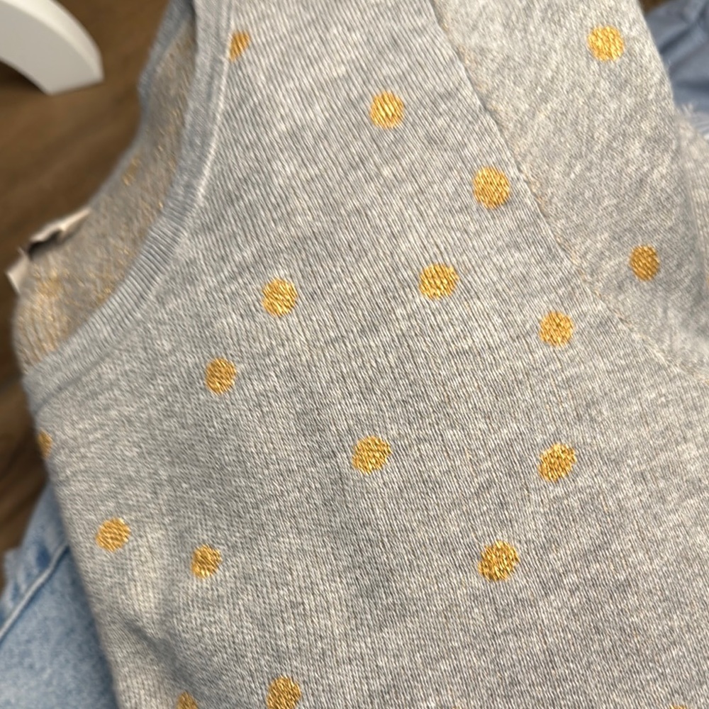 Gray Sweater with Gold Polka Dots - Picture 4 of 4
